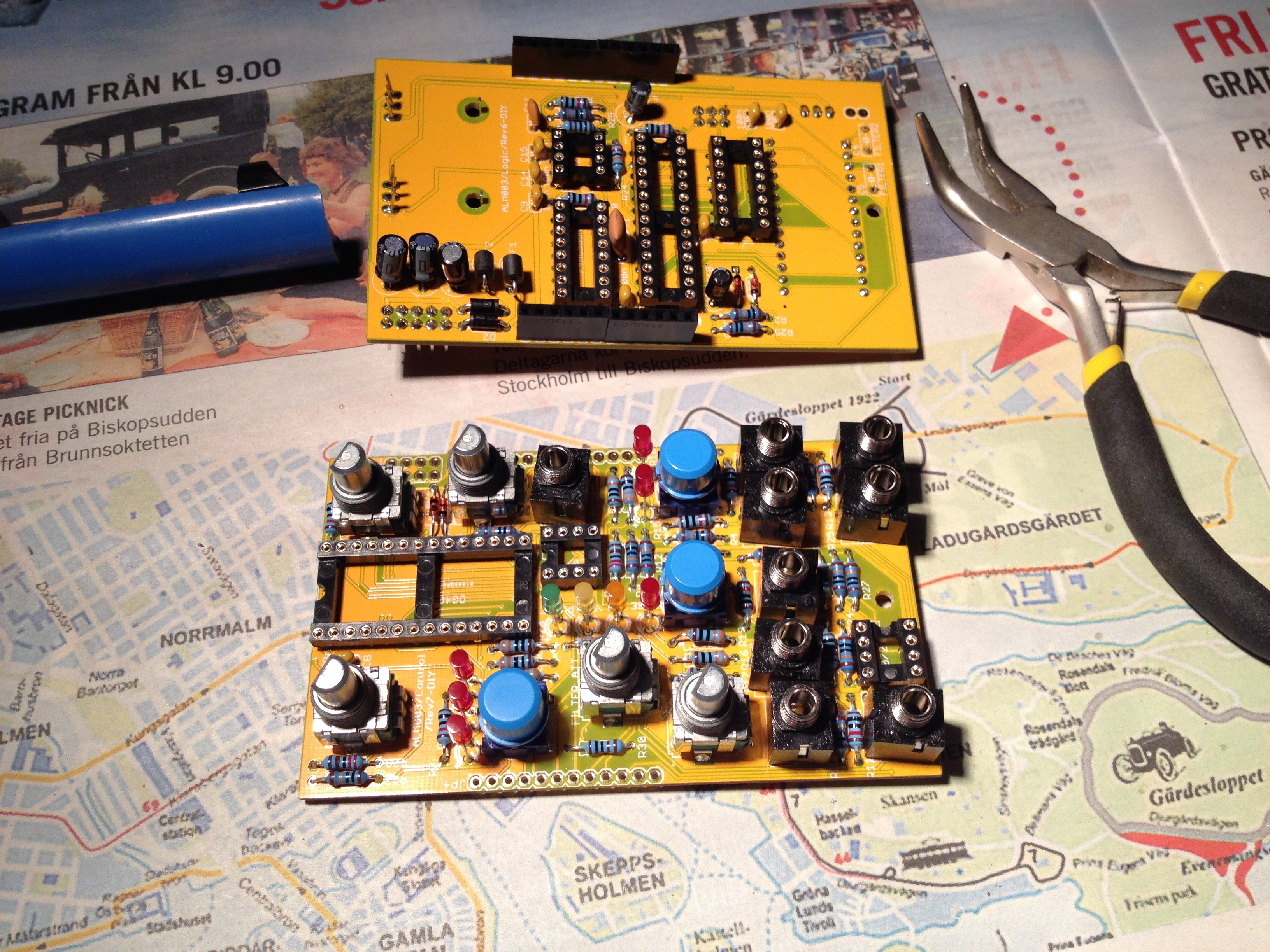 Almost done. Mating the two PCBs should be no trouble at all really...